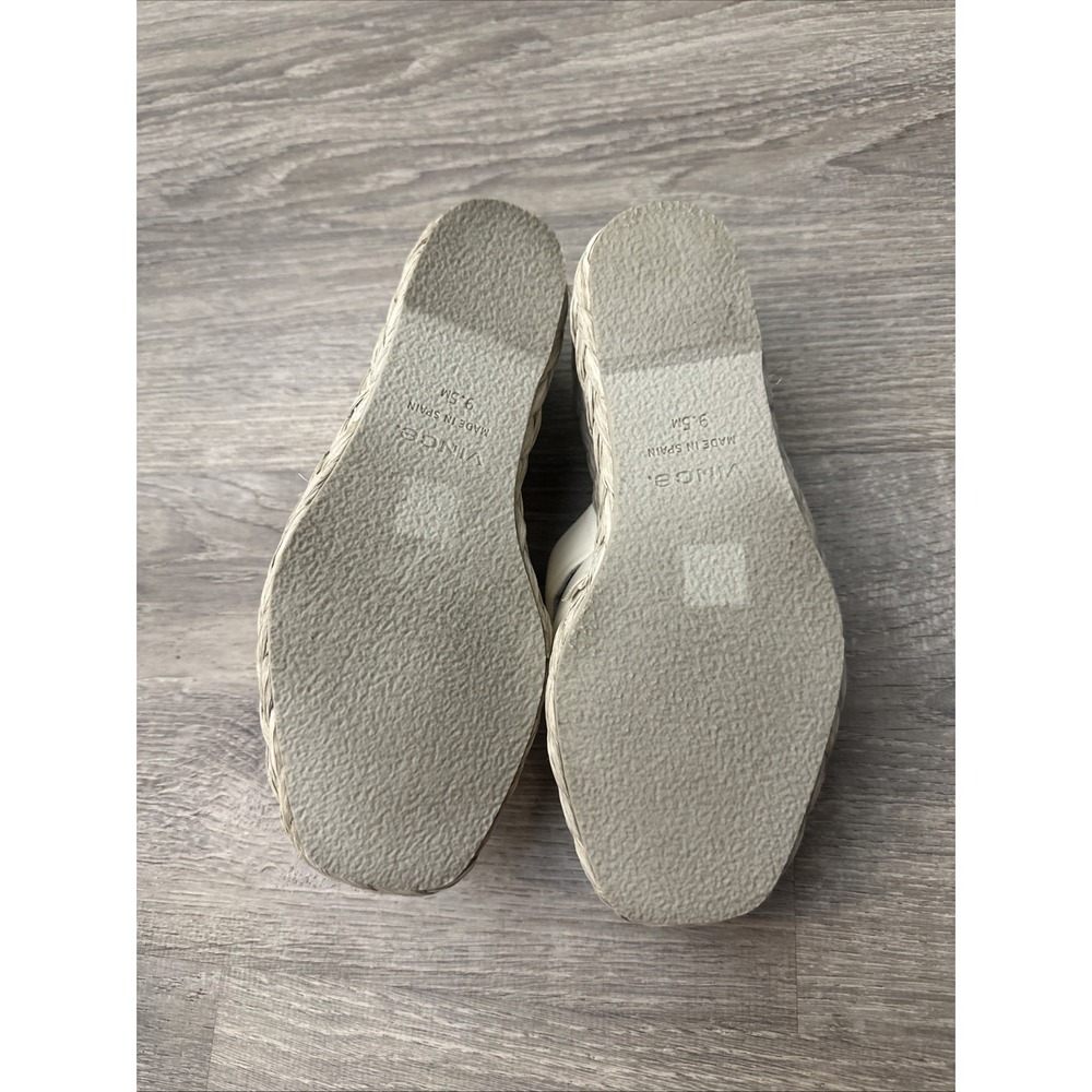 Vince Womens Gilian Sandals Espadrille Wedge Heel Slides White Leather 9.5m View 6